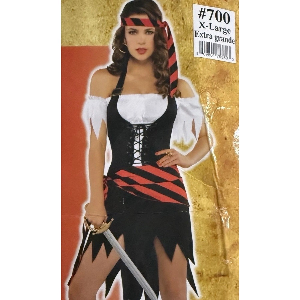 Rogue Maiden Women's Pirate Halloween Costume Size XL (Hat Included)